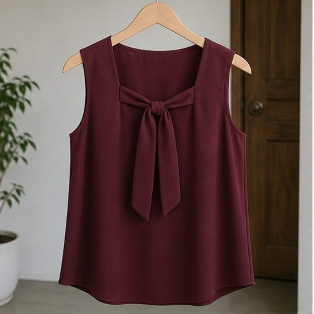 White Tie Neck Blouse